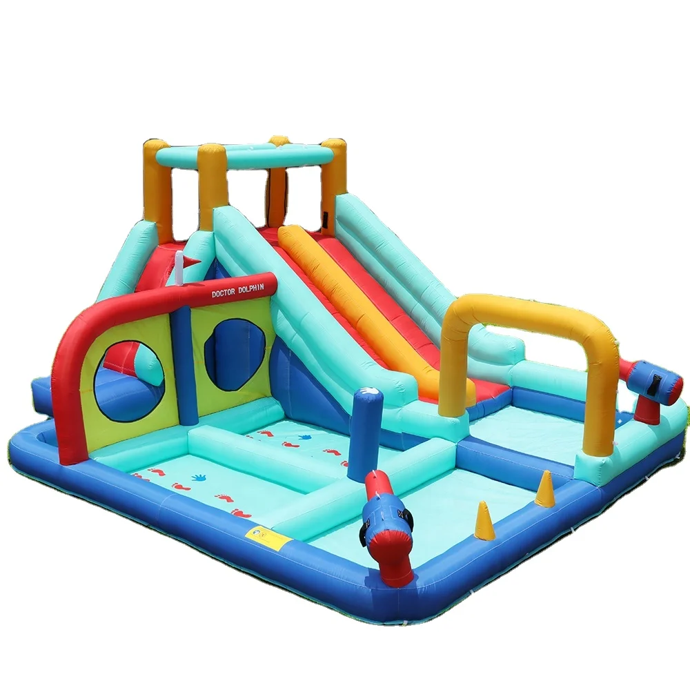 Doctor Dolphin China Wholesale Kids Inflatable Bounce House Jumping Castles Air Inflatable Combo Bouncer With Water Slide
