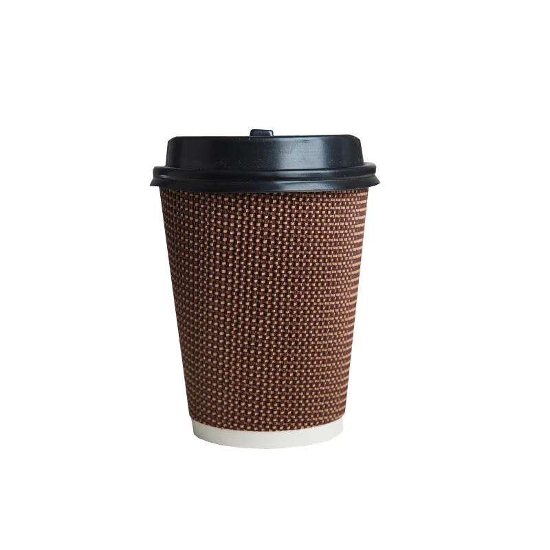 Hot selling disposable 100% biodegradable 4oz 8oz double wall hot double wall coffee cup kraft paper cups supplier