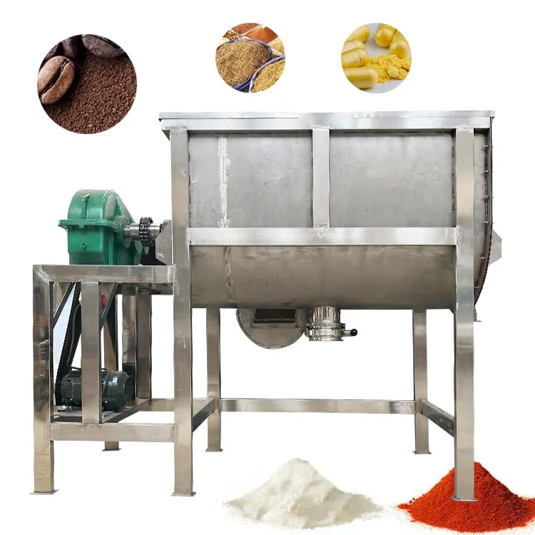 mașină de amestecare îngrășăminte mixer orizontal mixer făină de pește industrial 500 kg detergent uscat pulbere orizontal mixer panglică