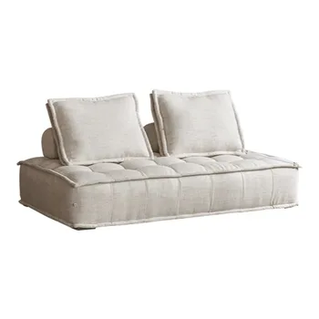 Piedmont tofu block sofa fabric small apartment living room double square lazy cotton and linen single module sofa