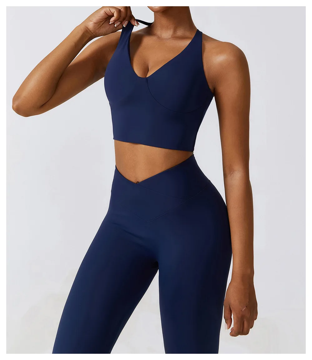 2023 Autumn 4Pcs Long Sleeve Top Beauty Back Bra Legging Outdoor Workout Gym Fitness Clothing Active Wear Sports Yoga Set Women