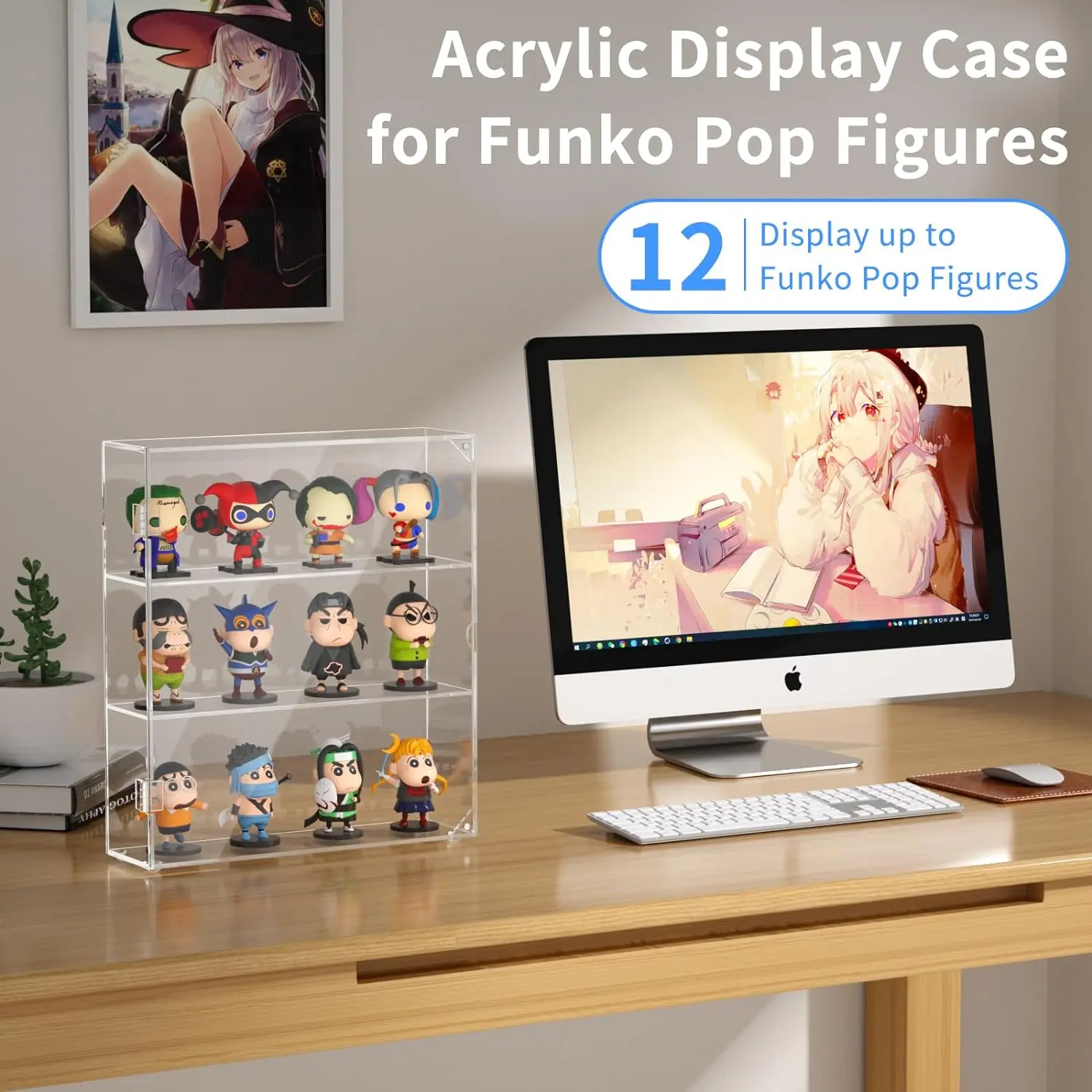 Mini 3-Layer Desktop Storage Cabinet Organizer Clear Acrylic Funko Pop Figures Display Case Wall Mounted Display Supermarket