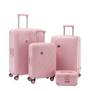 PP Luxury Spinner Aluminum Trolley Luggage Set with TSA Lock Lightweight Durable Travel Suitcase Factory Wholesale