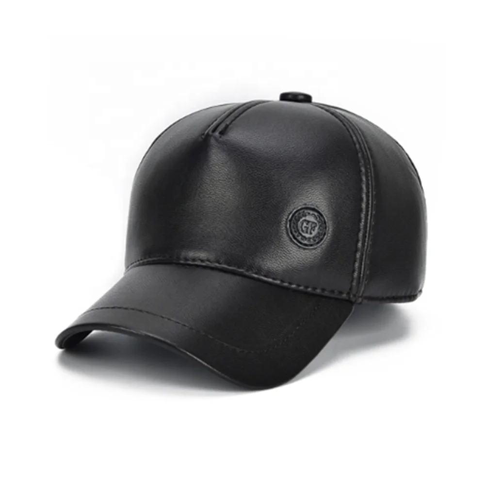 leather face cap