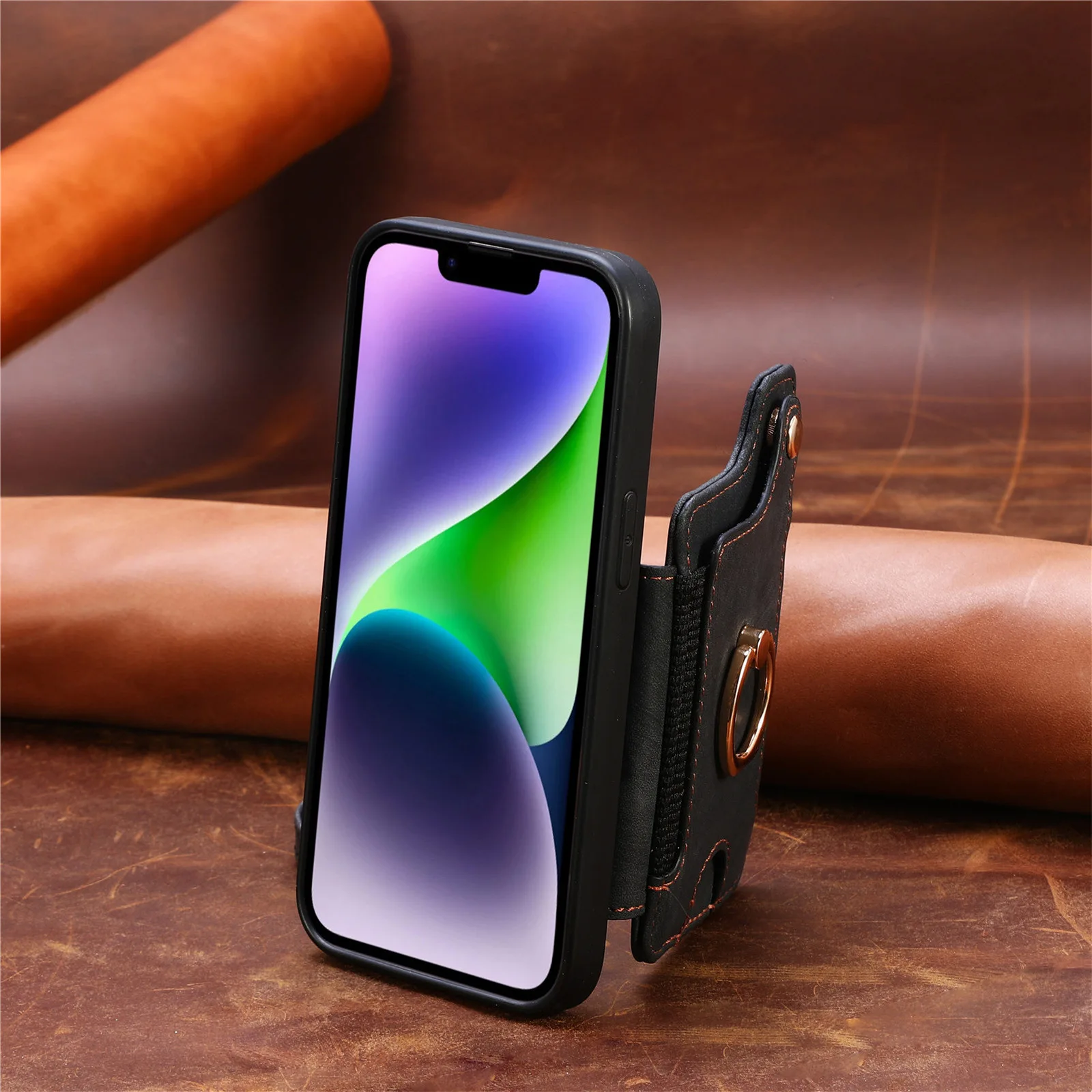 Multi-function Leather Phone Case With Rfid Blocking And Ring Holder_voghion.com