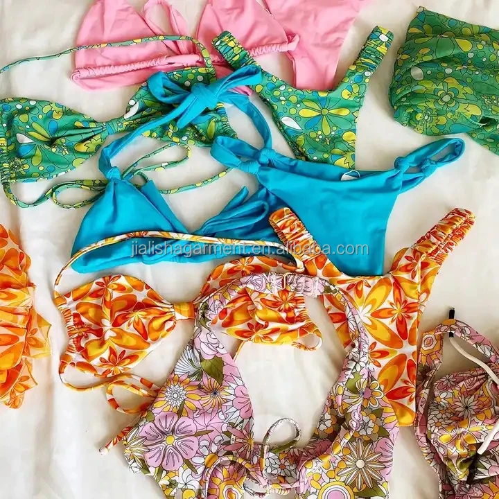 Hot Sale Three Piece Beach Casual Bikini Set Designer Swimwear Thong ...