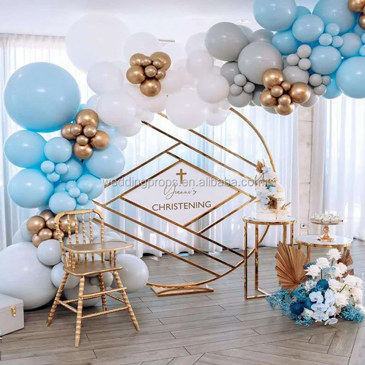 Birthday Party Customized Flower And Balloons Gold And Silver Frame Pipe  Round Backdrop - Buy Party Background Decorations,Round Backdrop,Stainless  Stand Product on 