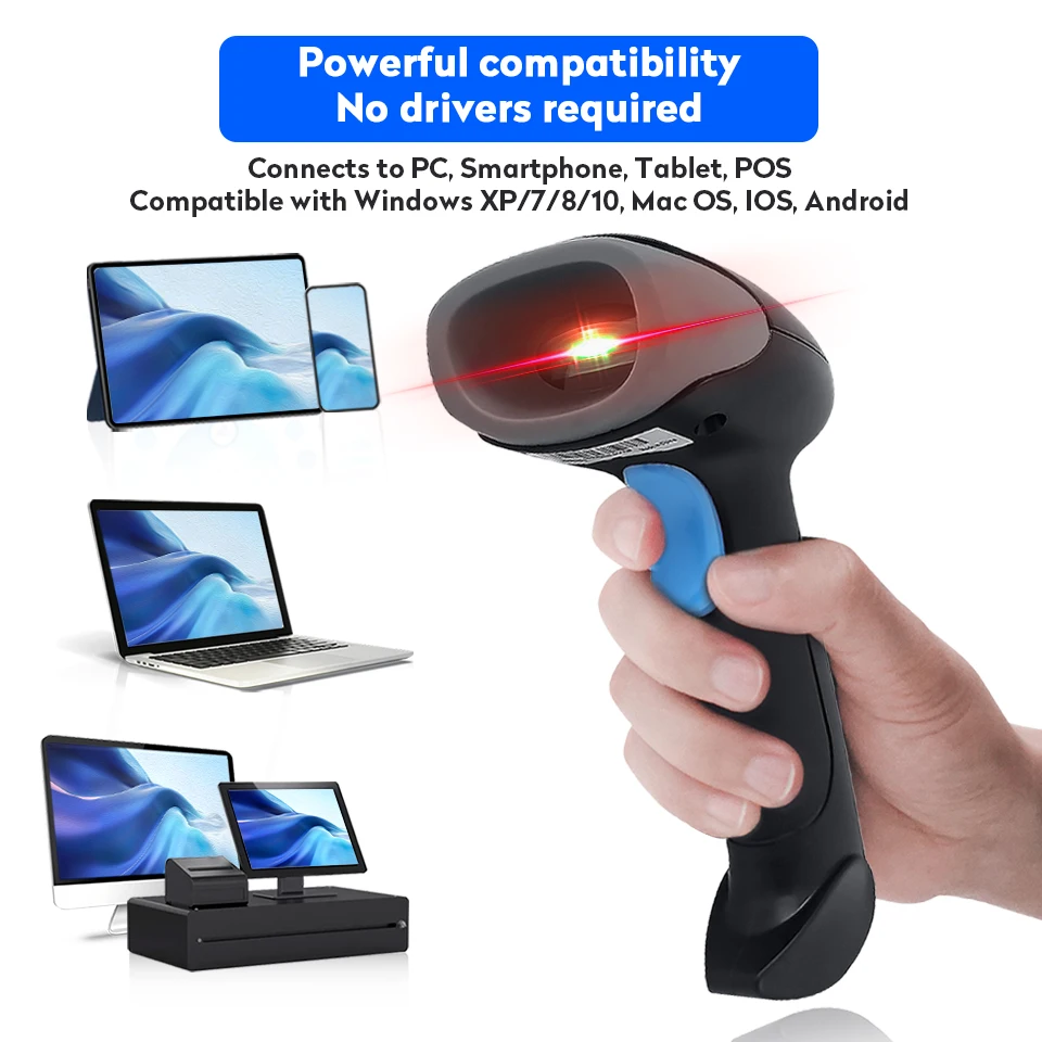 1D 2D Portable Inventory Scanner,JRHC Collector Counter 2.4G Wireless Barcode Scanner Long Transmission Distance Multifunctional 2.8 Inch LCD Screen B : 1D 2D Portable Inventory Scanner,JRHC Collector