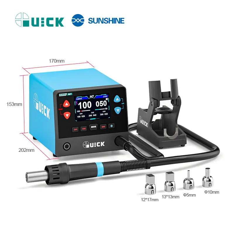 QUICK M7 1000W Smart Hot Air Desoldering Station Intelligent Digital Rework Station for Phone Motherboard BGA SMD PCB Repair