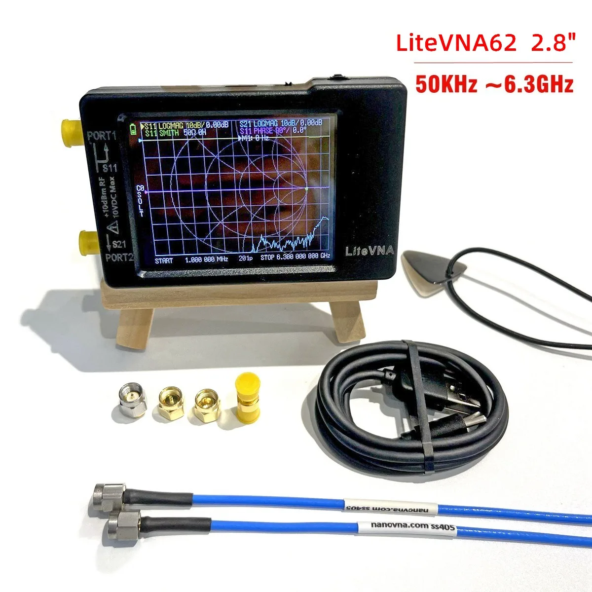 LiteVNA 64/62 Ver 0.3.2 50kHz-6.3GHz Carbon Fiber Plastic TinyVNA