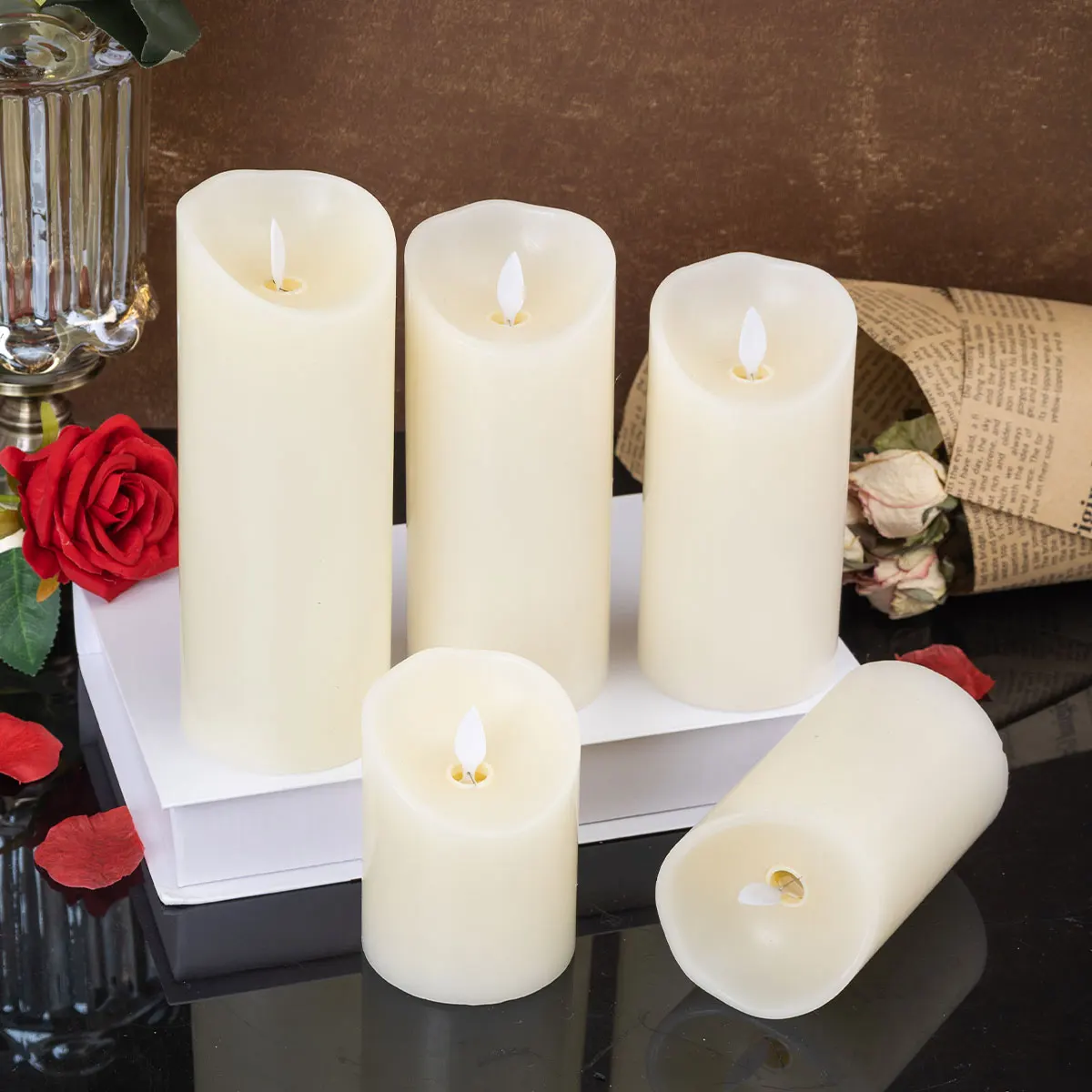 product plastic slanted candle flameless led candle romantic atmosphere valentines day holiday decoration home decoration-29