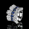 Anillo de corindón azul de tamaño ajustable