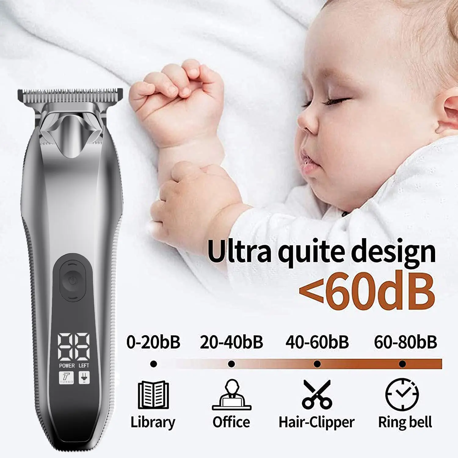 Professional USB Wireless T-Blade Hair for Clipper Strong Power for Barbers and Household Use Stainless Steel Blade in Stock