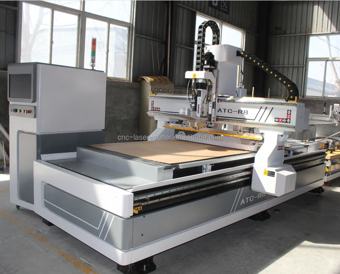 China Jcut Cnc Atc Woodworking Machine 12 Tool Linear Magazine Cnc Atc 1325 Lathe Machine