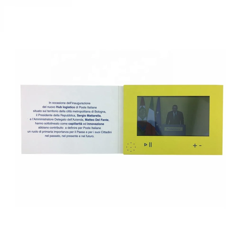 Media Player 7 Inch Lcd Screen Promotional Video Brochure Superior Quality Paper Mini Video Booklet Printing Gift Card Flower