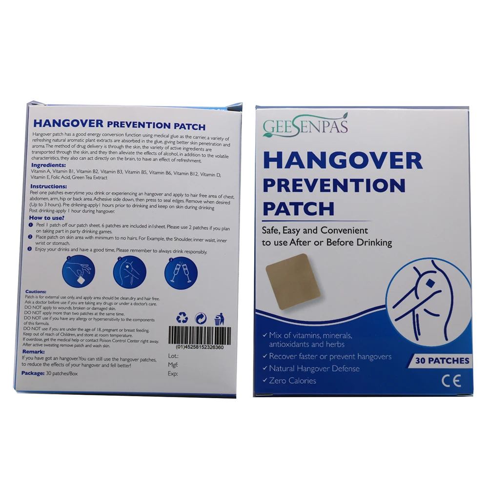 Anti Hangover Patch  Hangover patch, Hangover prevention, Anti