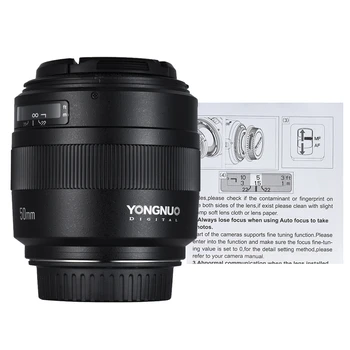 YN50mm F1.4 Standard Prime Lens Large Aperture Auto Focus Lens for 70D 5D2 5D3 600D DSLR Camera product image
