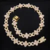 Chaîne 8 maillons en vitrail diamant rose doré avec fermoir diamant