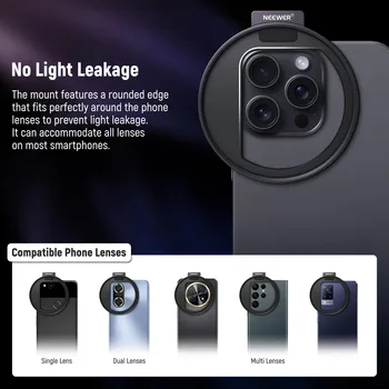 HD Variable ND Filter NEEWER Clip on 67mm ND2-32 Magnetic Phone Lens Filter Kit for 15 Pro Max 14 13 S22 S23 Ultra detail image