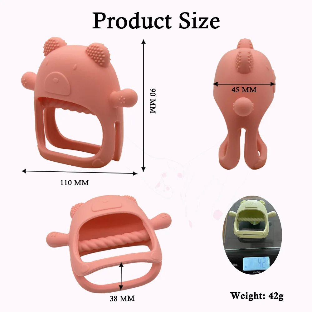 Food Grade Silicone Baby Bear Hand Chew Anti Sucking Thumb Essential Baby Product manufacture