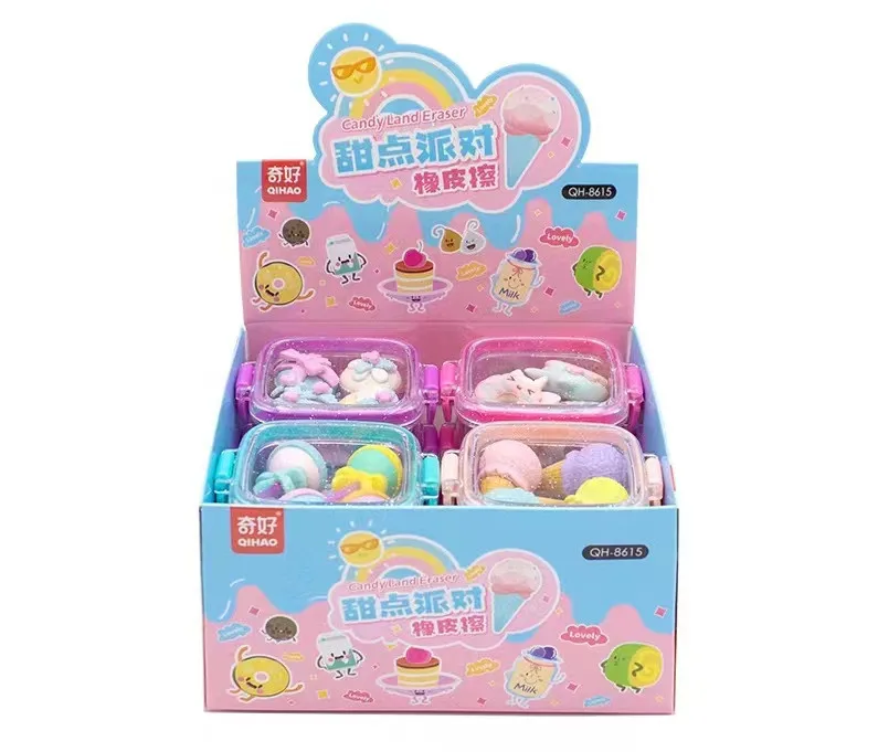 Children Cartoon Cute Anime Eraser Dessert Party Eraser Ice Cream ...