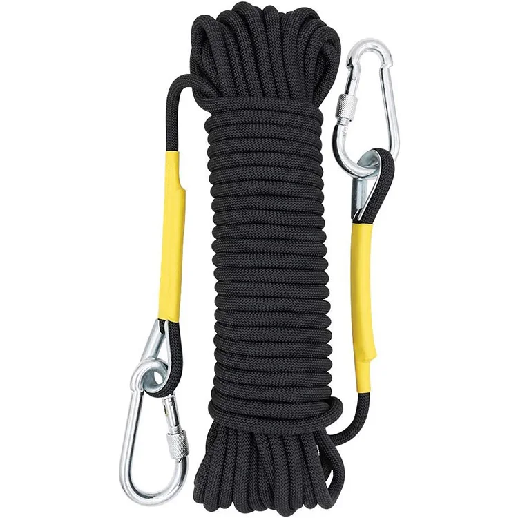 Tree Climbing Rappelling Rope and CE Certified Carabiner 8MM Diameter Static Rock Climbing Rope 10M Trsmima Outdoor Climbing Rope 32ft Escape Rope Fire Rescue Parachute Rope 