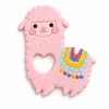 Anneau de dentition en alpaga rose