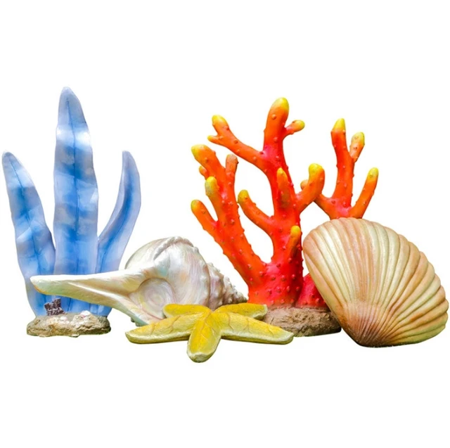 Outdoor Simulation Octopus Shell Conch Fiberglass Sculpture Scenic Spot Beach Oceanarium Coral Seaweed Decorative