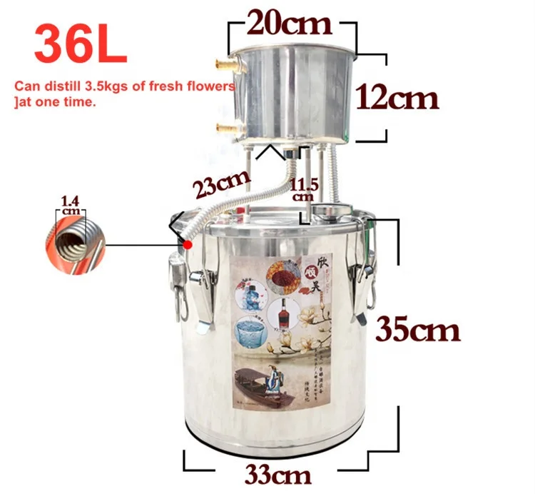 Easy Use Home Alcohol Distiller/ Stainless Steel Essential Oil Making Machine / Essential Oil Steam Distiller