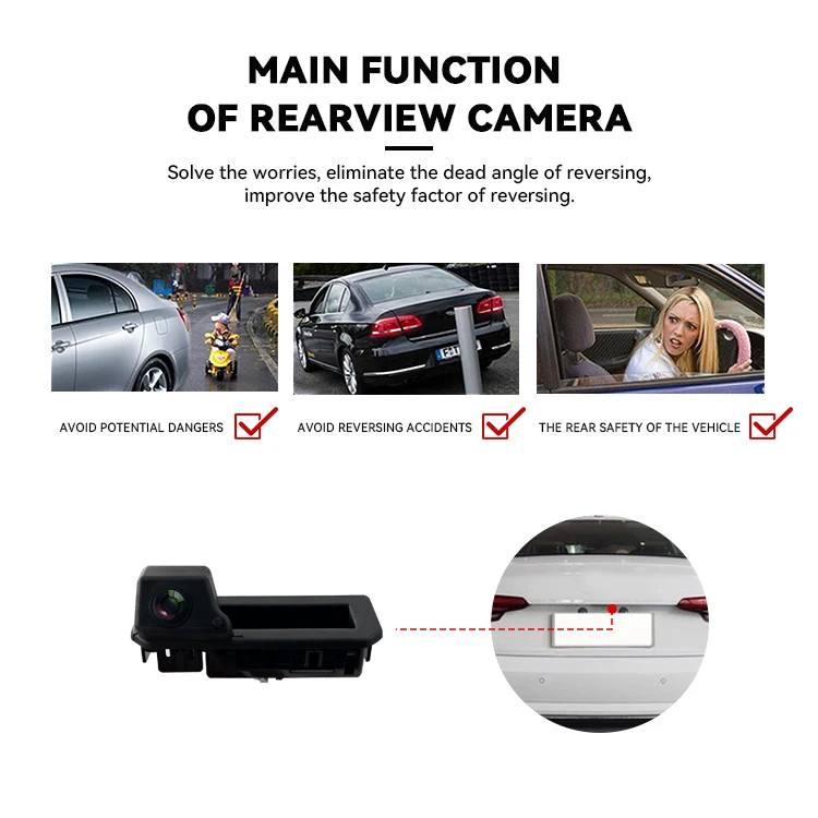 Wemaer Backup Camera Mini OEM Auto Electronics CCD CVBS Sensor Wide Angle Night Vision Waterproof Car Camera for Porsche Audi VW supplier