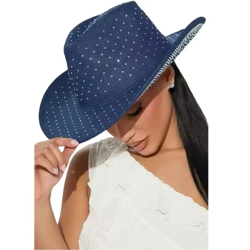 Winter Glitter Crystal Cowboy Hat - Perfect for All Occasions display picture 3