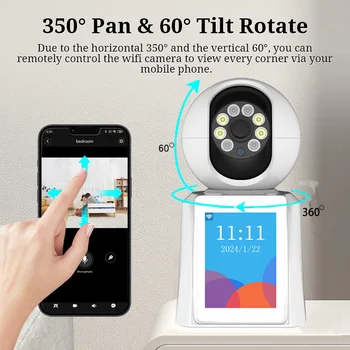 Baby Monitor UCOCARE 3MP - Video/audio, Rilevamento Temperatura/umidità, Rotazione 360°, Notte A Colori - Foto 11