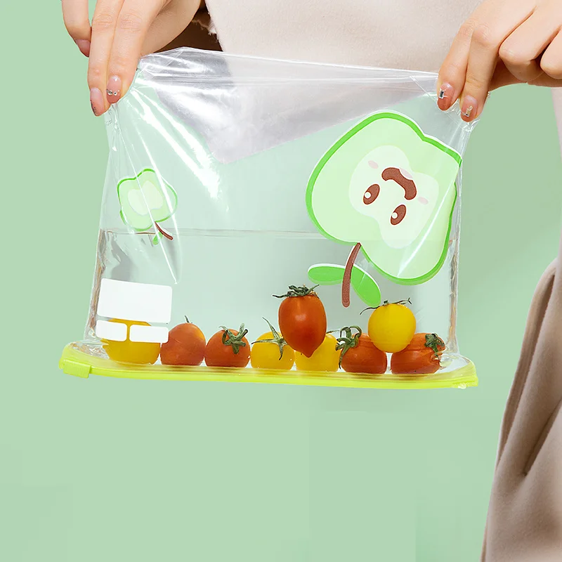 China Food Silicone PEVA Clear Space Home Freezer Leakproof Zipper Zipper Finishing Packing Fresh Keeping Reusable Storage Bags
