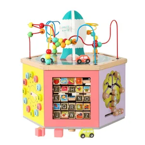 High Quality 8In1 Sensory Smart Toys Wholesale Wooden Multi-Function Educational Activity Busy Box Unisex Kids' Toys