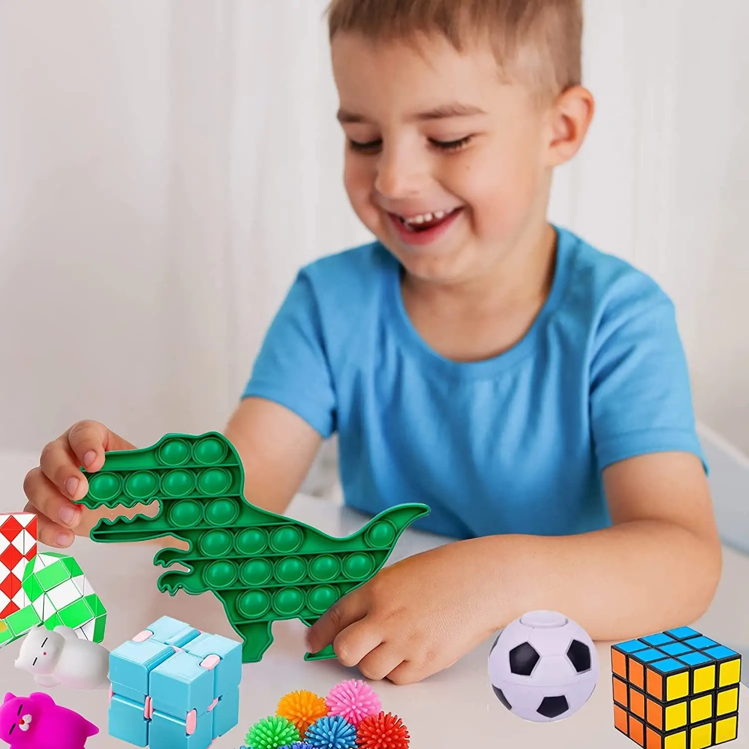 50pcs Fidget Toys Set Pop Party Favors Squeeze Fidgets Toy Pack Autism