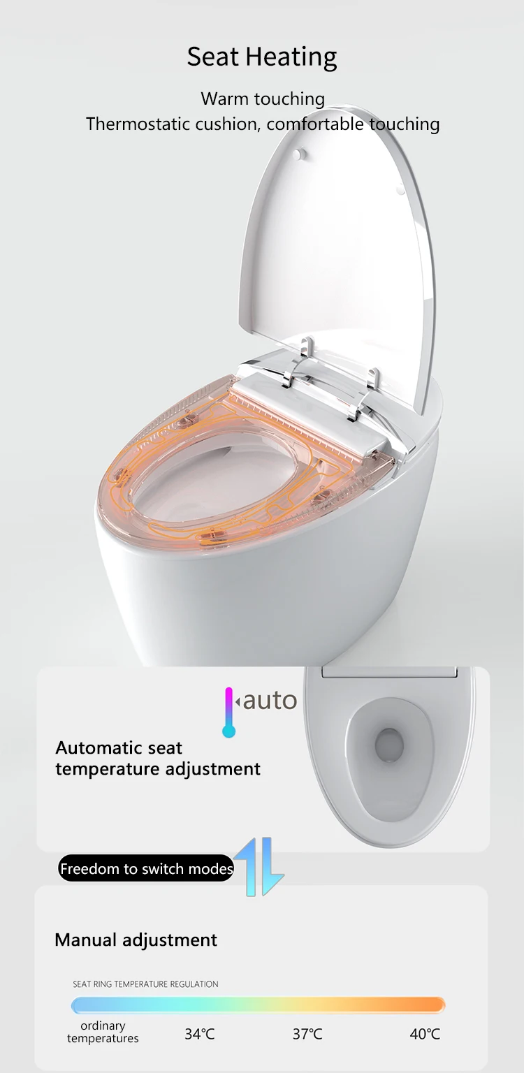 Ceramic Automatic Self Flushing Bathroom Smart Toilet Egg Shape Intelligent Sanitary Ware Bidet Toilet Bowl factory