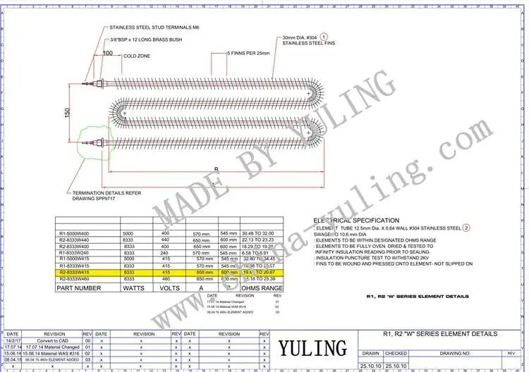 Finned Tubular Heating Element