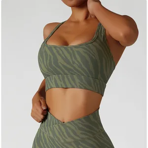 Women Breathable Sports Bra Workout Sports Bra Crop Tops Gym Running Fitness Workout Top