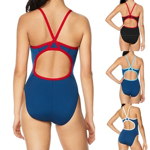 High Quality Women's One-Piece Leopard Print High Waist Waterproof Swimwear for Girls Custom Logo Sports Training Swimsuit