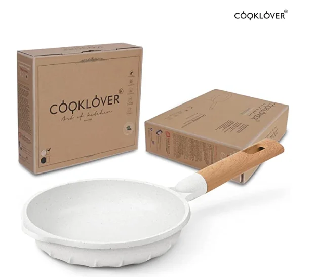 cooklover white color nonstick frying pan