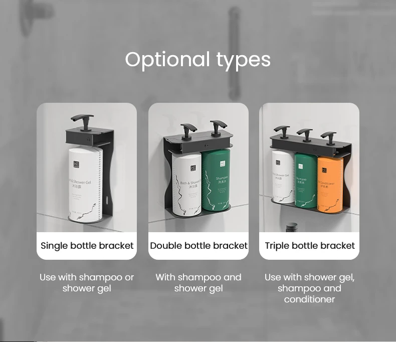 Lockable Antitheft Hotel Triple Shower Soap Dispenser Bottle Holder