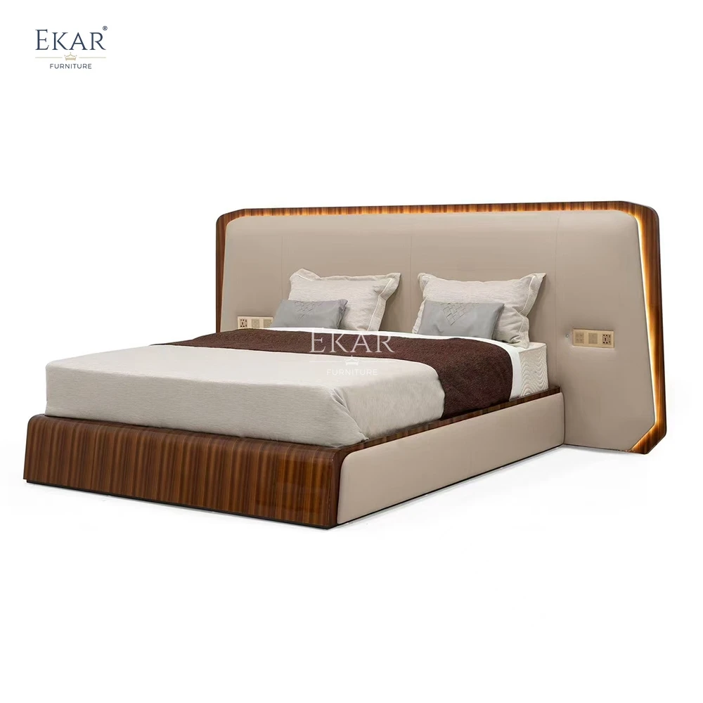 Modern Stylish Wide-Screen Solid Wood Bed Soft Functional Design for Bedroom Comfort supplier