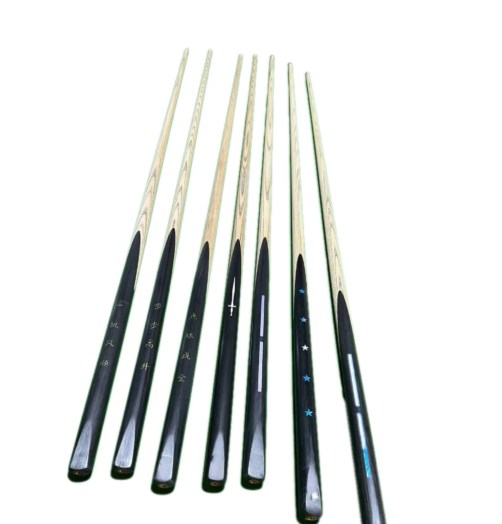 Most Popular Insert Snooker Cue for Club Ash Customize 3/4 Billiard Cue