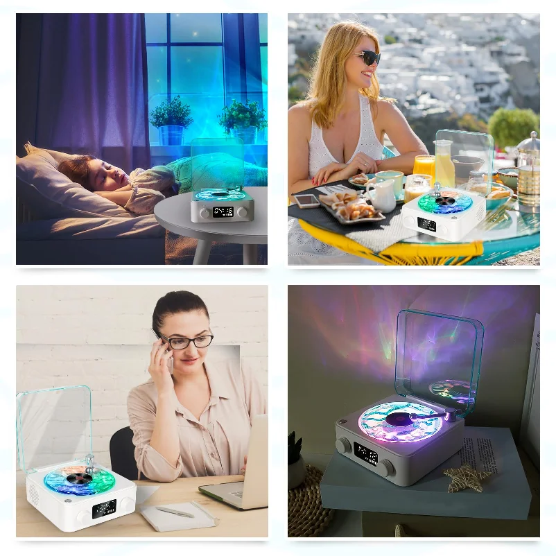 Tinghai Retro Audio Wireless Small Subwoofer Computer Vinyl Record Player Bluetooth Speaker