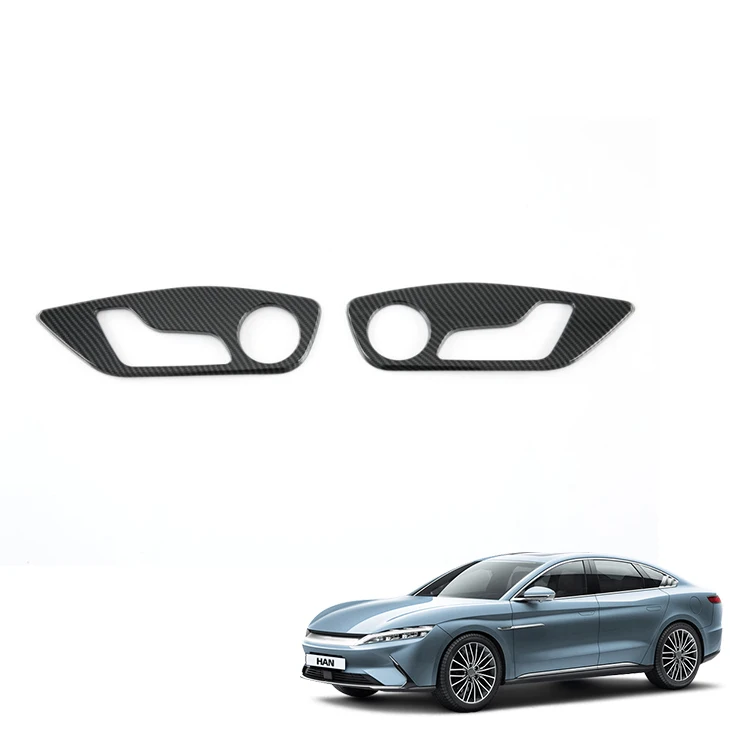 Seat Control Panel Cover for BYD Han Accessories ABS Carbon Fiber Pattern Seat Adjustment Switch Frame Interior Accessory