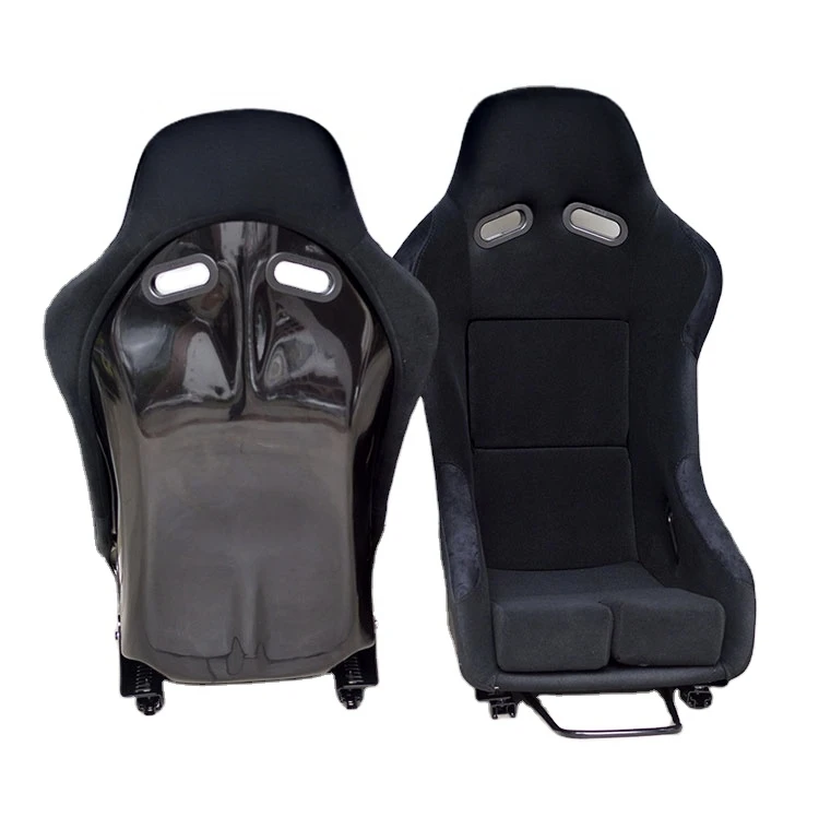 EDDYSTAR 2 Pcs None Adjustable Universal Racing Bucket Seats Black Racing Seat Suede