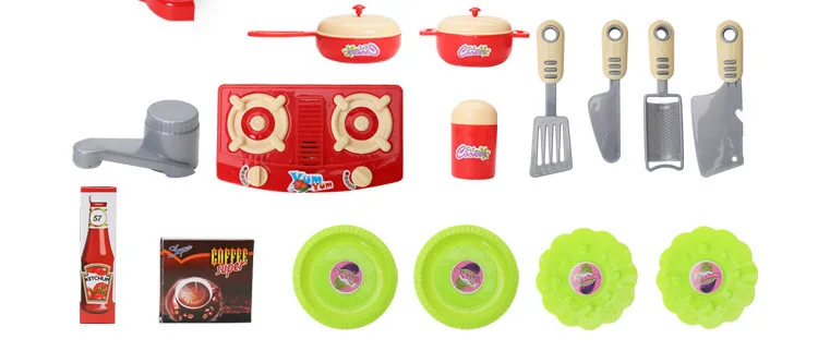 Wholesale plastic baby children kids food kitchen set toy pretend play toys kitchen utensil set for girls and boys kids cooking