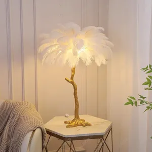 JACKSUN  Feather Floor Lamp Living Room & Bedroom Luxury Creative Decorative Floor Feather Lamp