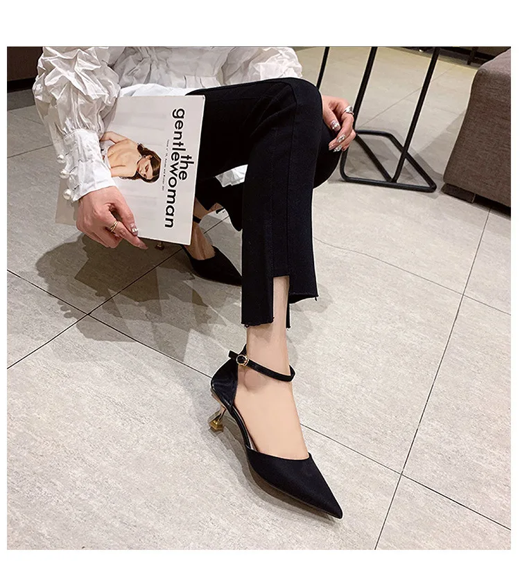 Sapato feminino clássico salto alto, calçado feminino elegante salto alto  liso