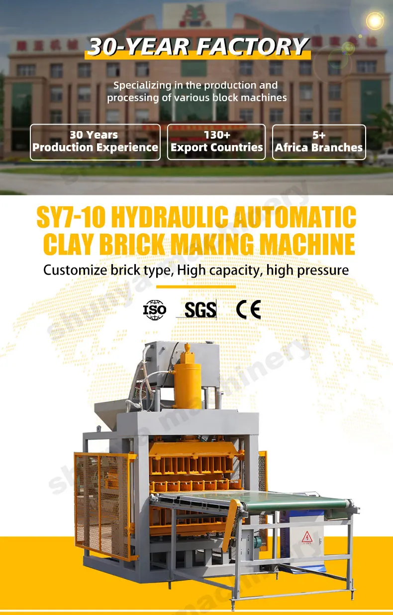 High Safety Level SY7-10 Hydraulic Interlocking Clay Soil Block Machine ...